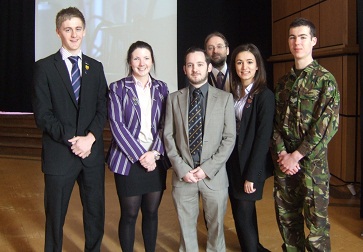 WEB Dr Aaron Brown visits 6th form assembly
