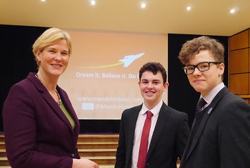 WEB Mandy Hickson with Harry Evans and James Kemp